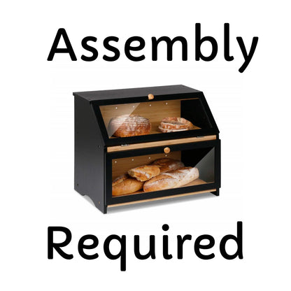 Large Capacity Two-Tier Bread Box Kitchen Pantry Organizer