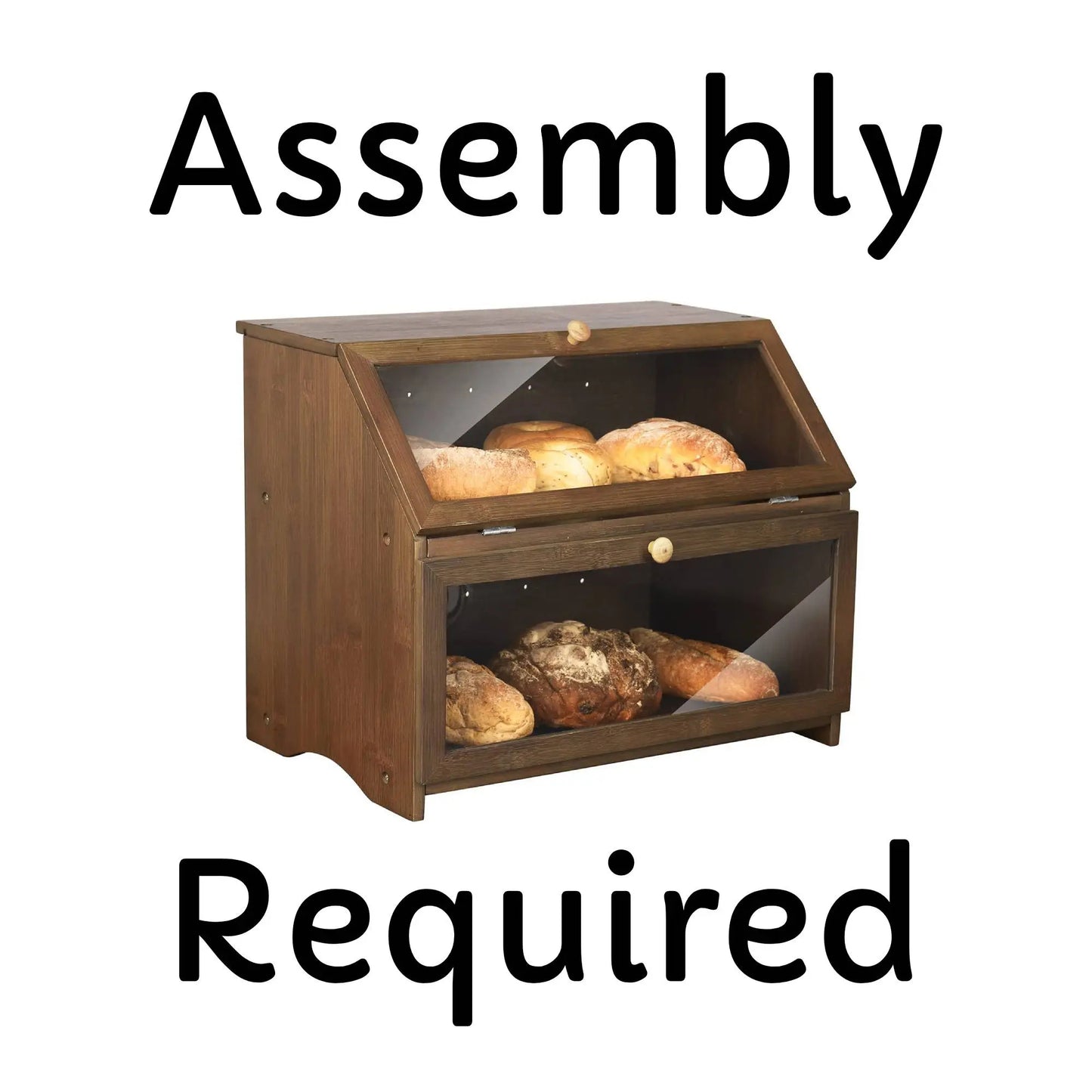Large Capacity Two-Tier Bread Box Kitchen Pantry Organizer
