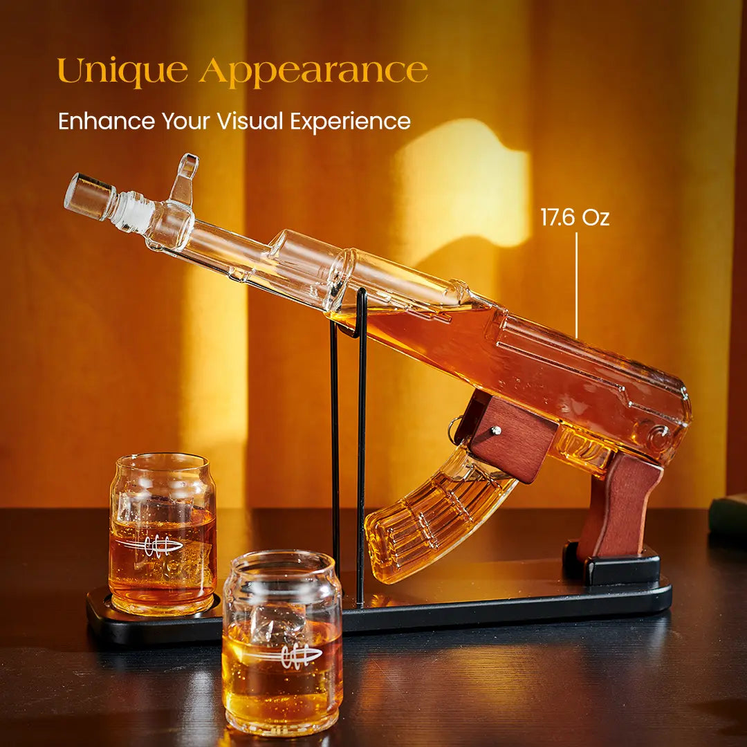 Bar Accessory Decanter Kit with 2 Bullet Shaped Shot Bottles