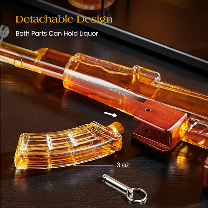 Bar Accessory Decanter Kit with 2 Bullet Shaped Shot Bottles