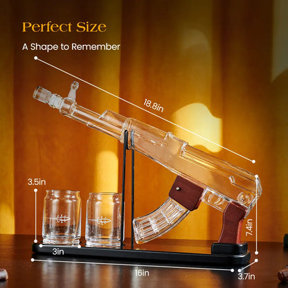 Bar Accessory Decanter Kit with 2 Bullet Shaped Shot Bottles