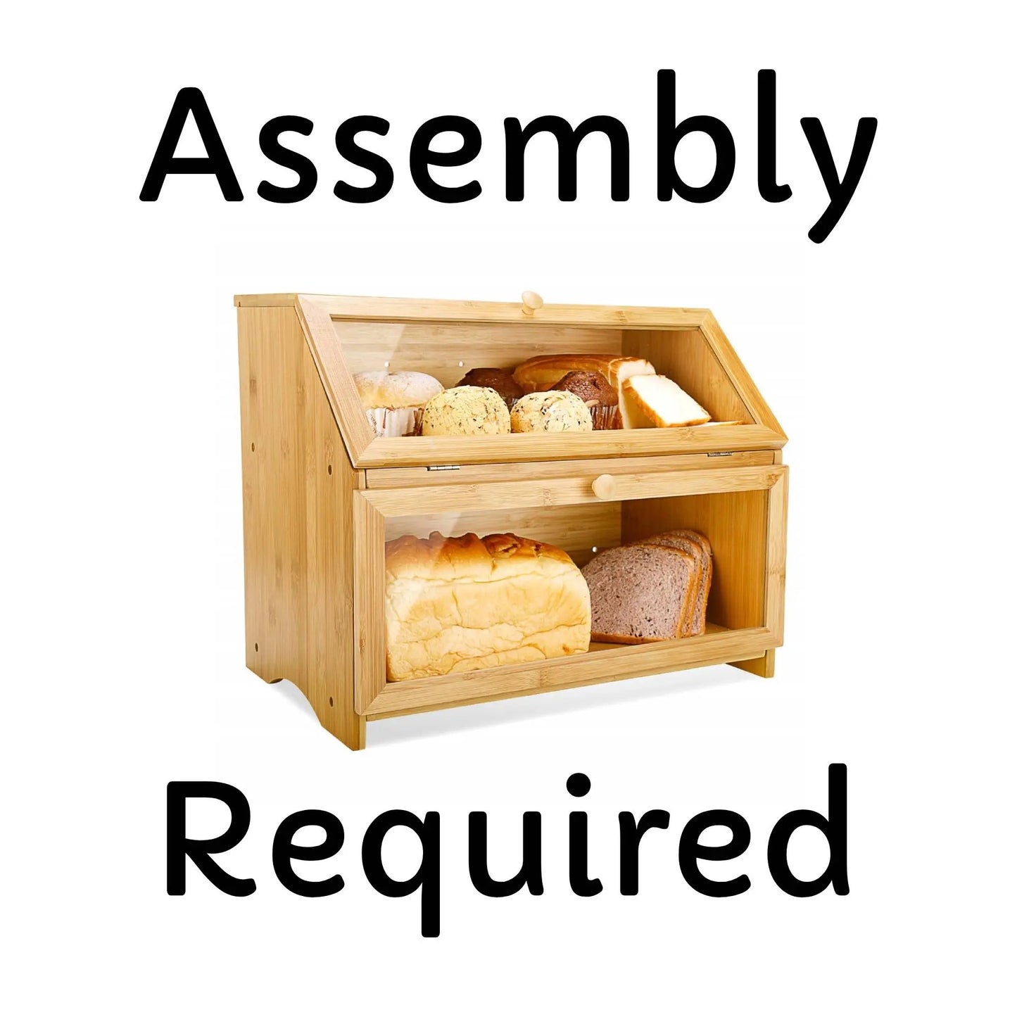 Large Capacity Two-Tier Bread Box Kitchen Pantry Organizer