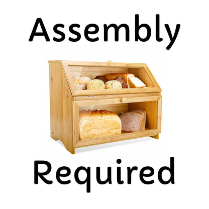 Large Capacity Two-Tier Bread Box Kitchen Pantry Organizer