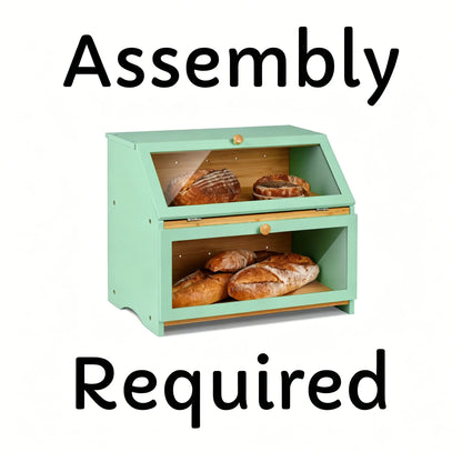 Large Capacity Two-Tier Bread Box Kitchen Pantry Organizer